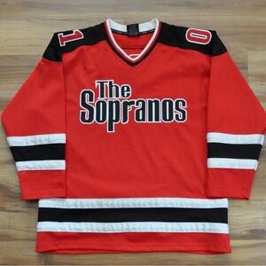 Vtg The Sopranos #01 HBO Hockey Jersey Men Sz XL Red Black White Exclusive Merch